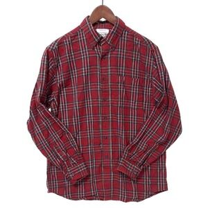 L.L. Bean Red‎ Plaid Flannel Shirt Mens M Button Down Long Sleeve Office Casual